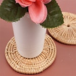 링셀 라탄받침대 원형나무컵받침 나무티코스터 : 링크셀렉트