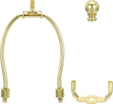 피니얼이 포함된 파티킬 5인치 램프 하프 키트 1세트 탈착식 그늘막 브래킷 홀더 테이블 바닥 램프용 DIY 조명 액세서리 골드 톤 : 이봉지