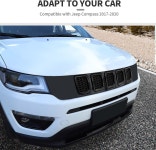 지프 컴퍼스 2017-2020과 호환되는 히멘 7PCS 메시 그릴 삽입 커버 트림(블랙) Chrome : 엘리마s