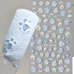 백설 공주 난쟁이 마녀 왕비 다꾸 포카 노트북 캐리어 팬시 장식 스티커 굿즈 귀여운 강아지 발바닥 동물 네일 아트 - 5D 셀프 접착 데칼 흰색 눈꽃... 