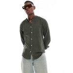 ONLY & SONS 온리 앤드 선스 린넨 믹스 그랜드다 컬러 셔츠 인 카키 7450931 : 직구매니아