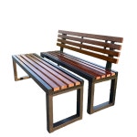 공원 벤치 의자 야외 버스정류장 철제 운동장 방부목 정류장 : 마켓블렌드