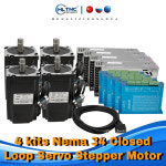 하이 퀄리티 Nema34 폐쇄 루프 스텝퍼 모터 2 상 HBS860H HBS86H 드라이버 CNC용 400w60v 전원 6A 4.5Nm 8.5Nm 12Nm 4 세트 : 현진37