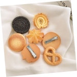 쿠키 비스킷 디자인 미니 헤어클립 앞머리 고정 클립 귀여운 여성 헤어액세서리 : 디너바움