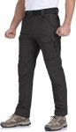 NAVEKULL 남성 플렉스 전술 팬츠 면 스트레치 작업용 카고 경량 EDC 아웃도어 하이킹 바지 36W x 32L Black : 김미상점