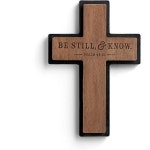 천주교묵주 성물 세례 팔찌 데이스프링 잠잠히 알고 있으라 목재 벽 십자가 J3870 : 문트리나인