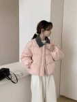 여성 숏패딩 경량 겨울 아우터 미니 기장 보온 점퍼 스타일 : 레드CM청담동