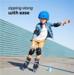 여자와 남자를 위한 새로운 바운스 조절 가능한 인라인 스케이트 - 청소년 및 청소년을 초급 고급용 야외 롤러 | 파란색 Large : 김미상점