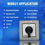 KEYMOU 40A 회전 전환 스위치(박스 포함) 660V 3 위치 2상 8 단자 2방향 2NO 2NC 유니버설 셀렉터 스위치(옐로 포크 IP65 CE 26-40/D202.... 