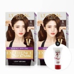 (현대Hmall) 로레알파리 엑셀랑스 듀오크림 염모제 2개+TR5 헤어팩 50ml : 에어바잉a