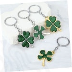 행운 네잎 클로버 금속 장식 열쇠 고리 가방 장식 키 체인 그린 골드 실버 커플 : 토리앤