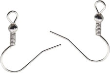 CTWHA 400PCS 은도금 구리 귀걸이 후크 주얼리 DIY 공예 액세서리 금속 반제품 이어 장식품 : 테루나