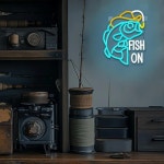 물고기 네온 사인 낚시터 낚시 카페 실내 야외 바다 체험 횟집 : 키리어스