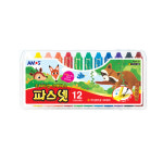 아모스 파스넷 크레파스 12색, 1개 : 문구와팬시