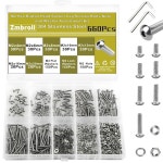 Zmbroll 660Pcs M2 버튼 헤드 육각 소켓 나사 304 스테인리스 스틸... 풀 스레드 소형 볼트 너트 와셔 키트 M2 : 애니앤미012