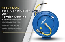 오일 실드 18ga. 헤비 듀티 리트랙터블 에어 호스 릴 - 차세대 고무 호스(3/8인치 x 50인치) OSRHD3850 3/8 x 50 HD Reel : 헬로젠팩토리