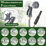 GOFORWILD 리트랙터블 가든 호스 릴 L자형 및 직선 노즐이 있는 1/2인치 x 90피트 벽 장착 워터 180° 스위벨 브래킷 슬로우 되감기 시스템... 