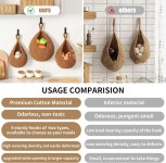 보호 벽걸이 주방용 과일 바구니 3팩 직조 농산물 홀더 6개의 강력 갈고리가 달린 야채 걸이 티어드롭 홈 벽 감자 양파 보관함 카라멜 : 모어캐치