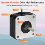 YEJMKJ 3팩 네마 17 스테퍼 모터 2상 1.8° 0.13Nm(18.41온스·인치) 고토크 바이폴라 21mm 4.2ω 1.0A 4리드 샤프트 24mm φ5mm 42... 