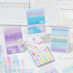 심플 다기능 밑줄 화살표 별 물방을 캘린더꾸미기 스티커북 블루 : 다꾸하루