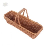 손잡이 달린 직사각 수납 바구니 천연 소재 엮음 공예 주방 정리 인테리어 소품 : 일상편집소