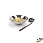 딸기마을 대접 22cm 스텐면기 우동그릇 물결무늬V형 : 딸기마을 공작소