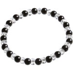 10004675 염주팔찌 불교용품 성덕 재물운 예물상.com 염주 팔찌·팔찌 본수정 평기리코 검정 오닉스 마감 f9564내경 약16cm : 육공로드