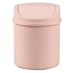 Qskeley 2L 플라스틱 미니 데스크탑 쓰레기통 스윙탑 작은 분홍색 pink : 초지마켓