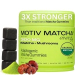Motiv- 유기농 말차 및 버섯 에너지 젤리 | 300MG 농축 녹차 + 블렌드 뇌 기능 향상, 면역 지원, 장 건강, 스트레스 감소 - 비건, GMO 프리... 