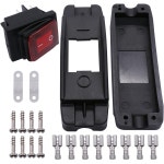 TWTADE 방수 인라인 코드 스위치 12V DC 16A 켜짐 적색 라이트 로커 버튼 H-012-KCD2-201N-2-W-R-12V : 젤로피아