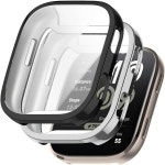 2피스 Amazfit bip 6와 호환되는 케이스 화면 보호 기능이 있는 블랙 고투명 올라운드 스머지 방지 스크래치 TPU 케이스-블랙 투명... 