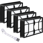 켄모어 40195 21814 81714 22614 31140 31150 BU1017 BU1018 업라이트 및 캐니스터 진공용 53296 EF-9 헤파 미디어 필터 4Pack... 