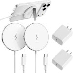 MagSafe 충전기의 새로운 기능 iPhone 17 16 15 14 13 12 시리즈 AirPods 42 Pro 강력한 자석 PD20W 충전 블록 초박형 휴대용 【 2 팩 5... 