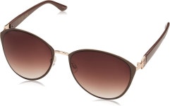 제시카 심슨 J5329 시크 메탈 자외선 차단 여성용 고양이 눈 선글라스. 글램 선물 60mm Gold & Brown : 스냅판다스토어