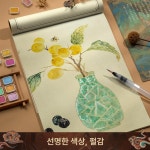 고체 펄물감 수채물감 캘리그라피 반짝이 미술 수채화 메탈릭 슬라이드커버 철제상자 5색60색 : 트랜스픽