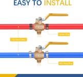 드롭 이어가 있는 GUOFIS PEX 볼 밸브 1/2인치 풀 포트 차단 밸브5팩 옐로우 핸들VALVE025팩 5 Yellow Handle : 꿈의쇼핑