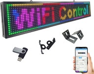 P10 롤링 LED 표지판 프로그래머블 야외 IP65 방수 WiFi 제어 고휘도 디지털 비즈니스 광고 매장 레스토랑 상업용 39인치 x8 P10 39×8... 