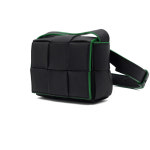 BOTTEGAVENETA(보테가베네타) 666688 카세트백 블랙 그린 투톤 미니 숄더백 겸 크로스백aa60610 : 와이즈럭스