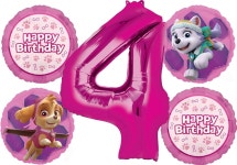 스카이와 에베레스트 4번째 생일파티 순찰 풍선 부케 장식에 소녀 발 강아지 용품 5ct : 대오1