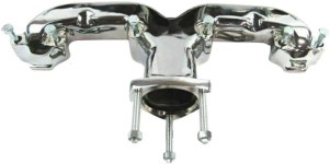 소형 블록 쉐보레 SBC 283 305 327 350 400과 호환되는 모든 켓과 하드웨어가 장착된 SHLPDFM 접지 매끄러운 폴란드 및 크롬 램스 혼 배기... 