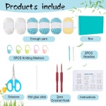 초보자용 오리가치 DIY 데이지 크로셰 가방 키트 설명서 비디오 튜토리얼이 포함된 할머니 사각 아쿠아 블루 Aqua Blue : 소싱스팜