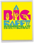 최고의 카드 회사 - 봉투 8.5 x 11 Inc가 포함된 점보 생일 손 수화 1매 축하 J4974ABDG 빅 사인즈 Big Signs Happy : 나비카