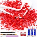60g 레드 플랫백 하프 라운드 진주 혼합 사이즈 3-10mm 레진 공예 비즈 네일 아트, 페이스 젬, DIY 주얼리 제작용 라이트 퍼플 AB : 이플 코리아