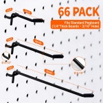 Sunte 66 헤비 듀티 페그보드 세트 차고 및 작업장용 2/4/6인치 정리 키트 1/4 두꺼운 보드에 3/16 구멍에 맞습니다 2/4/6inch-66pcs... 