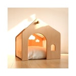 빌라 프티트리아농 자작나무 펫하우스 원목 강아지집 애견하우스 프레임 + 지붕 패브릭 : 모아샵s