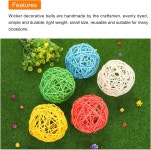 메카닉시티 4피스 위커 라탄 볼 3.9인치 장식용 센터피스 꽃병 필러 공예 홈 데코 내추럴 Natural 4 : 몽글몽글아