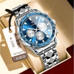 POEDAGAR 44MM 쿼츠 럭셔리 시계 [세금포함] [정품] Men 30M 방수 스테인레스 스틸 아날로그 손목시계 패션시계 명품시계 3345018... 