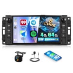 SIXTOP 8 코어 4G+64G 안드로이드 자동차 스테레오 지프 랭글 JK 컴퍼스 패트리어트/크라이슬러/닷지 RAM 충전기 무선 CarPlay 오토, 7인치... 