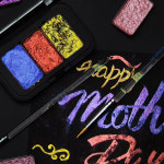 휴대용 물감 미술 수채화 금속 네일 아트 글리터 빛 주 페인트 세트안료 : 홈베이직103