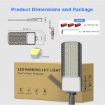 LED 주차장 조명 60000Lm 6000K 방수 가로등 상업용 옥외 일광 감지 센서 포함 도로/마당/창고/차고용 슈박스 1개 팩 300W-1 Pack... 